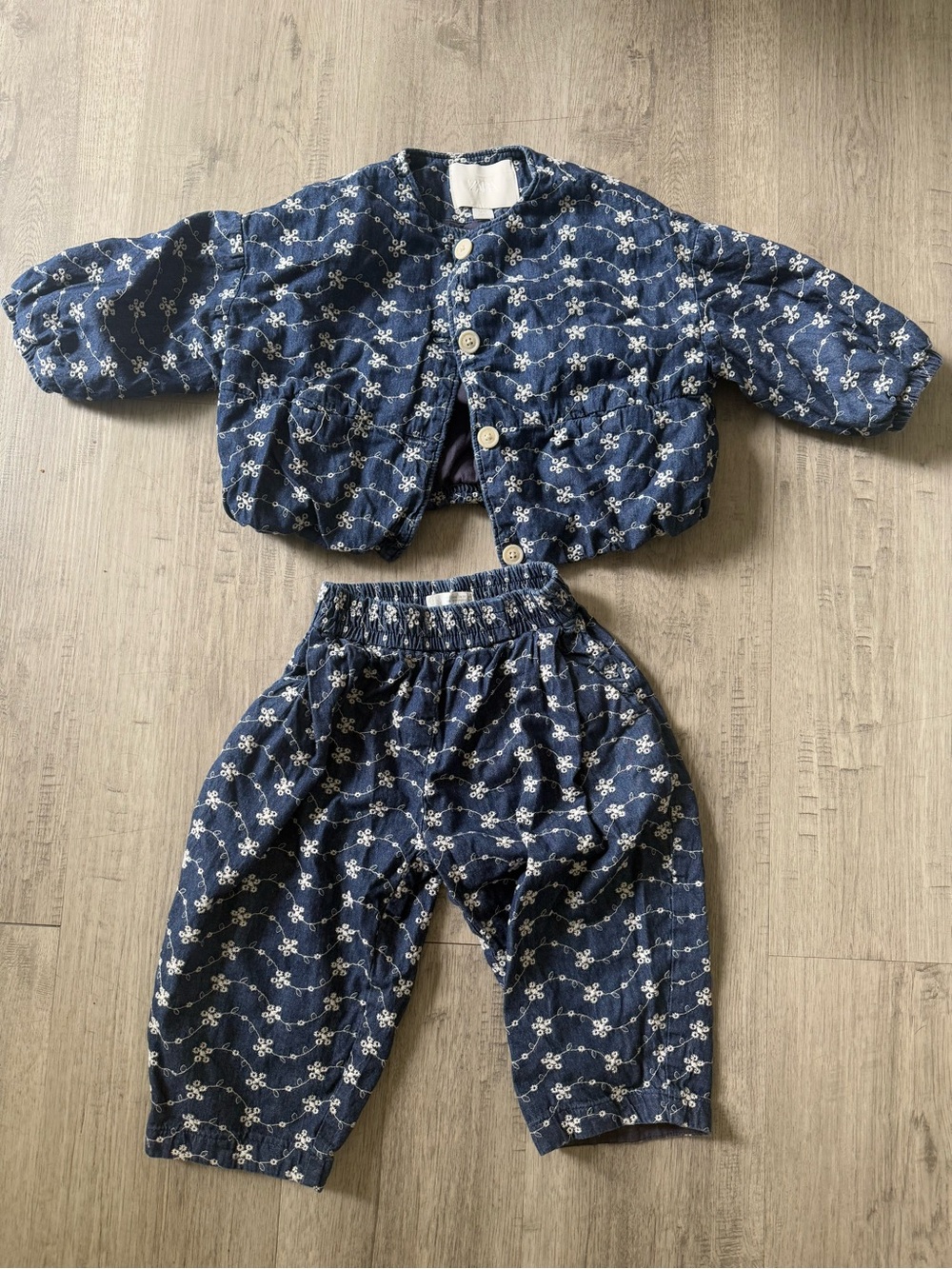 Girls Navy Floral Two-Piece Set
